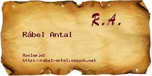 Rábel Antal névjegykártya